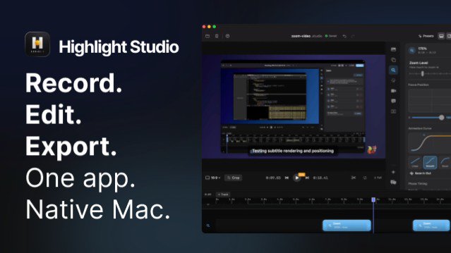 Highlight Studio: The Native Mac Screen Recorder With a Built-In Video Editor